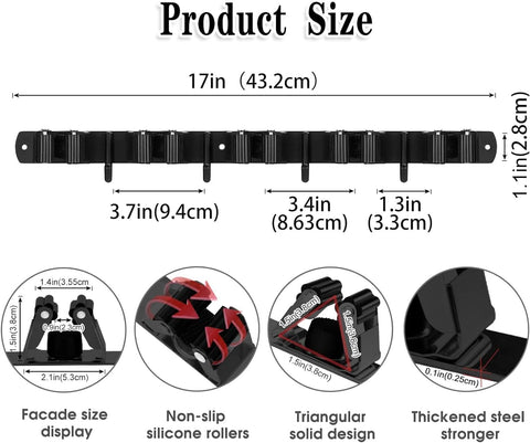 Black Broom Holder Wall Mount