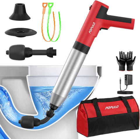 POPULO Electric Toilet Plunger, Air Powered Toilet Clog Remover