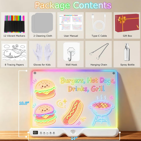 Musical LED Drawing Board for Kids (16-Inch)