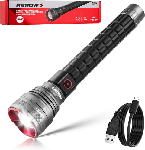 Arrow Rechargeable IPX7 Flashlight – 12000 Lumens