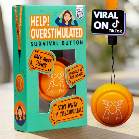 Boxer Overstimulated Novelty Survival Button