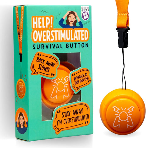 Boxer Overstimulated Novelty Survival Button