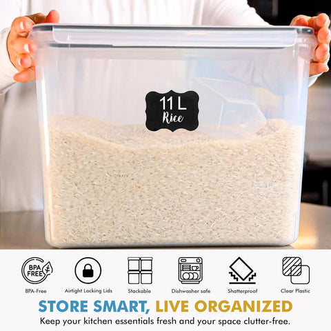 Shazo 2 PC (11L | 372 oz) Flour Sugar Storage Containers with Easy Carry Handle
