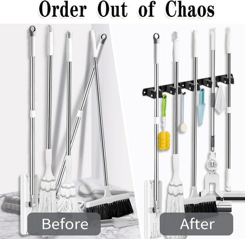 Black Broom Holder Wall Mount