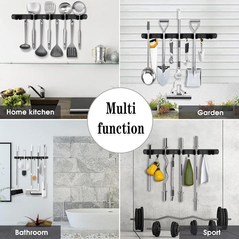 Black Broom Holder Wall Mount