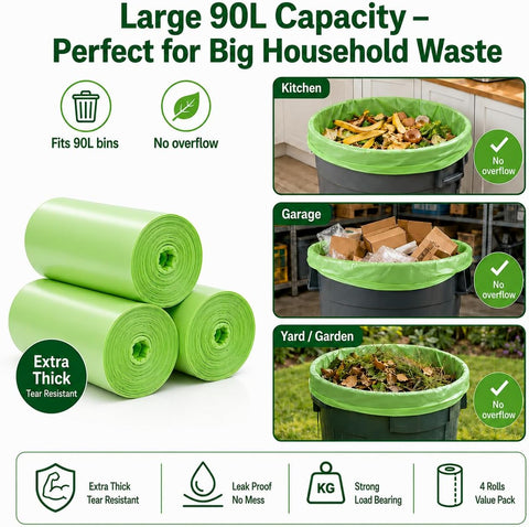 Compostable 90L Trash Bags