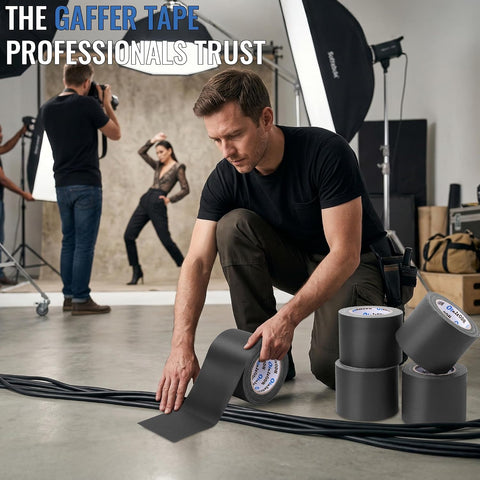 4 Pack Black Grade Gaffer Tape 4 Inch x 30 Yards