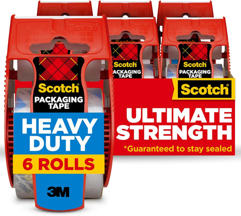 Scotch Heavy Duty Shipping Packing Tape (6-Roll Pack)