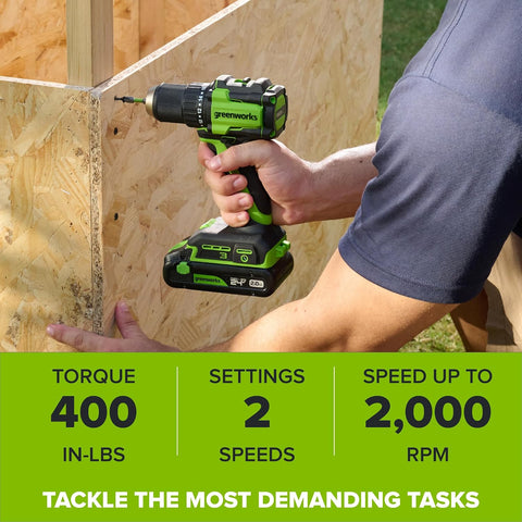 GREENWORKS 24V Combo (1/2” Drill + 1/4” Impact Driver + 6.5” Circular Saw